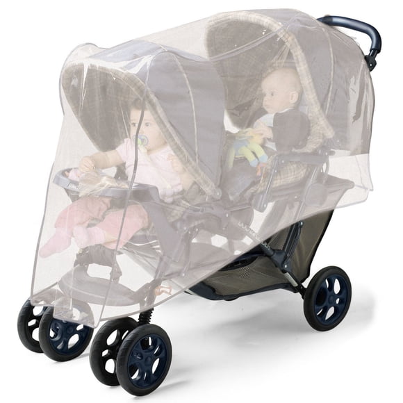 Jolly Jumper Double Stroller Net | Breathable Mesh Insect Shield Cover | Fits Tandem, Side-by-Side & Travel System Strollers | Elasticized Secure Fit