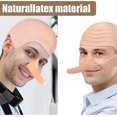 thumbnail image 3 of 4 Pcs Adult Halloween Costume Accessories Set, Latex Bald Head with Wig, Striped Scarf, Fake Long Nose, Role Play Party Cartoon Cosplay, 3 of 5
