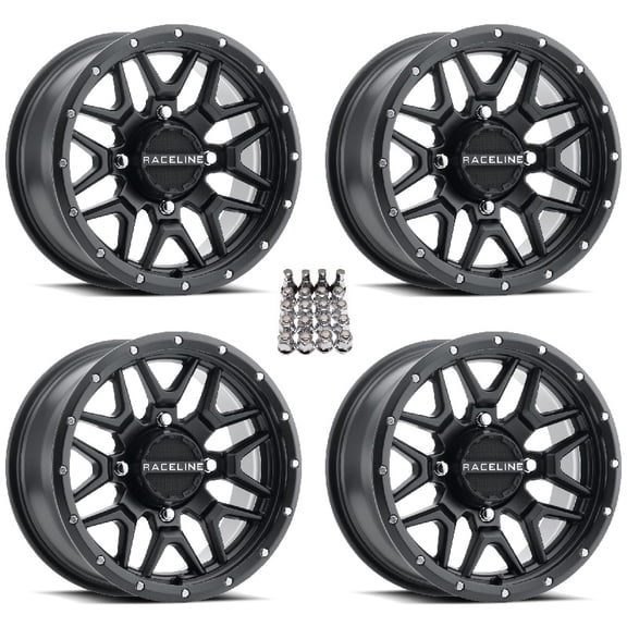 Raceline Krank ATV Wheels/Rims Black 14" Sportsman RZR Ranger