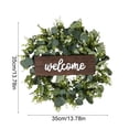 thumbnail image 4 of YFGEFTR Green Artificial Eucalyptus Wreath with Welcome Sign 14in Spring Summer Wreath with White Berries for Front Door Wall Window Festival Porch Farmhouse Patio Garden Decor, 4 of 6