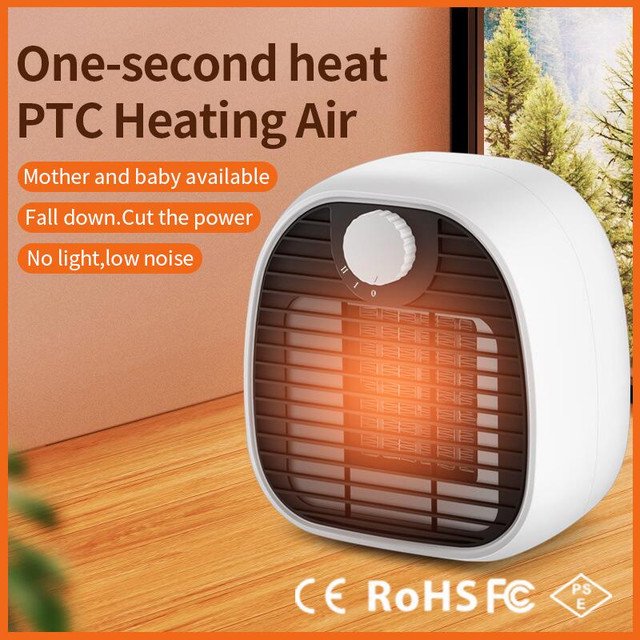 Desktop Electric Space Heater 1000W for Bedroom Office, White - Walmart.com
