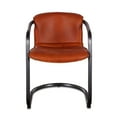 thumbnail image 3 of Home Trends and Design Chiavari Set of Two Distressed Leather Dining Chairs Chestnut Brushed, Silver Finish, 3 of 5