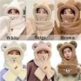 thumbnail image 6 of COCICA Winter Sherpa Hooded Scarf - Bear Ears 3-in-1 Hat Scarf with Mask, Cute Fuzzy Beanie for Women (Beige), 6 of 6