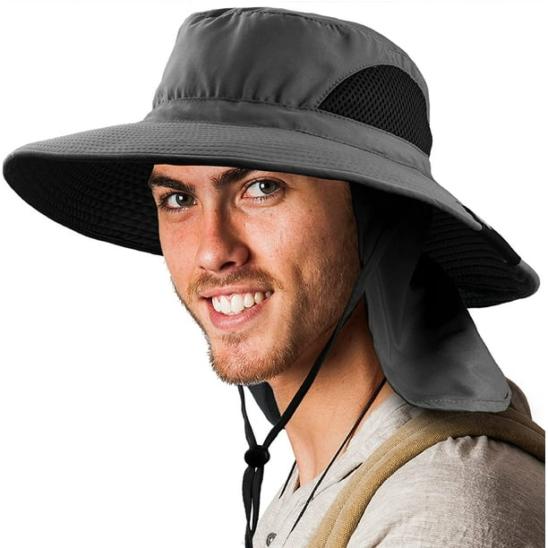 Wide Brim Sun Hat Men Women, Hiking Fishing Sun Hat, Chin Strap