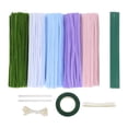 thumbnail image 1 of Limpiadores de pipa, suministros para manualidades, tallo de chenilla, ramo de bricolaje, kit para hacer flores de bricolaje para regalo navideño, Azul, 1 of 8