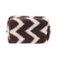 thumbnail image 1 of Bolsas de maquillaje de rayas duraderas de 1 pieza de Bargains Únicos Color café Blanco Forro polar, 1 of 3