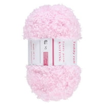 1 Skeins Eyelash Yarn Polyester Yarn Fur Soft Fluffy Chunky Yarn Fuzzy Eyelash Yarn Pink for Crocheting Knit DIY Clothes Bag - 55Yard/50m, 3.53oz