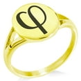 thumbnail image 1 of Stainless Steel Golden Ratio Mathematical Minimalist Oval Top Polished Statement Signet Ring, 1 of 1