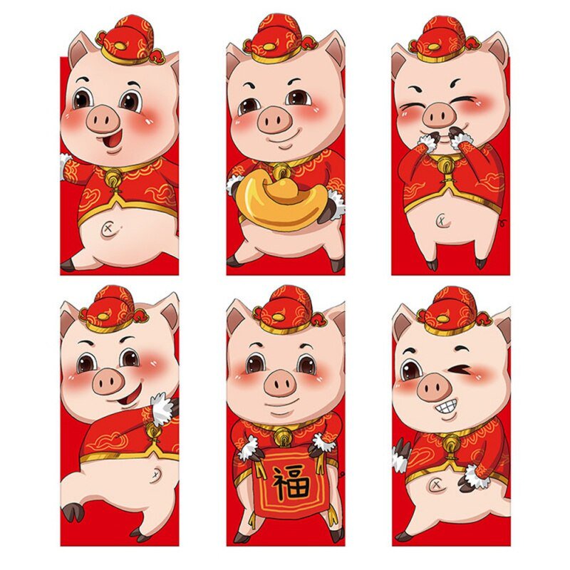 Chinese Year Red Pocket The Year of the Pig Red Envelopes for Kids