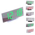 thumbnail image 3 of Reloj despertador digital Reloj con espejo LED Pantalla multifunción Mesa de luz LCD nocturna Escritorio Sistema de 12/24 horas Methold JJ25294-06B, 3 of 6