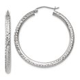 thumbnail image 1 of 14k White Gold 3mm Round Hoop Earrings, 1 of 8
