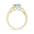 thumbnail image 3 of ANGARA Natural 1.6 ct Aquamarine Twisted Split Shank Engagement Ring in 14K Yellow Gold for Women (Size-8mm) | March Birthstone, Anniversary, Jewelry Gift for Women | Natural Aquamarine Ring, 3 of 10