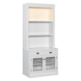 thumbnail image 6 of Miekor Furniture 83.4"Tall Bookshelf with LED Lighting, Modern Bookcase with 2 Glass Doors and 1 Drawer,Storage Bookcase with Open Shelves for Living Room,Home Office,White 18091, 6 of 16