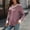 Pink, variant on Josdec Women's Color Block Trim V-Neck Vertical Ribbed Knit Pullover Top, Raglan Long Sleeve Curved Hem Casual Fashion Tops S-XXL