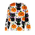 thumbnail image 6 of Halloween Fuzzy Tops for Women Printed Crew Neck Long Sleeve Trendy Spooky Festival Party Pullover Top Multicolor 02 XXL, 6 of 6