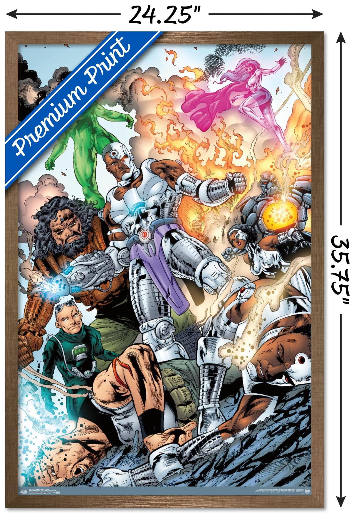 DC Comics - Cyborg - Group Wall Poster, 22.375" x 34", Framed