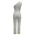 thumbnail image 3 of Henpk Jumpsuits For Women Dressy Plus Size Clearance Summer Womens Jumpsuits And Rompers Women Suspender Deep V Backless Sleeveless Temperament Spicy Girl Sequin Jumpsuit White M, 3 of 4