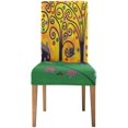 thumbnail image 2 of ZHANZZK Trees House Rabbit Owl and Ladybug Stretch Chair Cover Protector Seat Slipcover for Dining Room Hotel Wedding Party Set of 6, 2 of 6