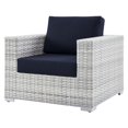 thumbnail image 3 of Side Lounge Chair Table Set, Rattan, Wicker, Light Grey Gray Blue Navy, Modern Contemporary Urban Design, Outdoor Patio Balcony Cafe Bistro Garden Furniture Hotel Hospitality, 3 of 10