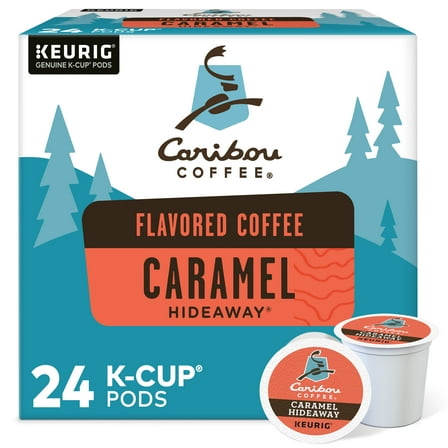 Caribou Coffee Caramel Hideaway Flavored K-Cup Pods, Medium Roast, 24 Count for Keurig Brewers