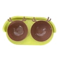 thumbnail image 2 of para gatos para comida y agua Platos de alimentación para mascotas para mascotas para perros desmontables Verde y Café Jinwen Cuencos para gatos, 2 of 8