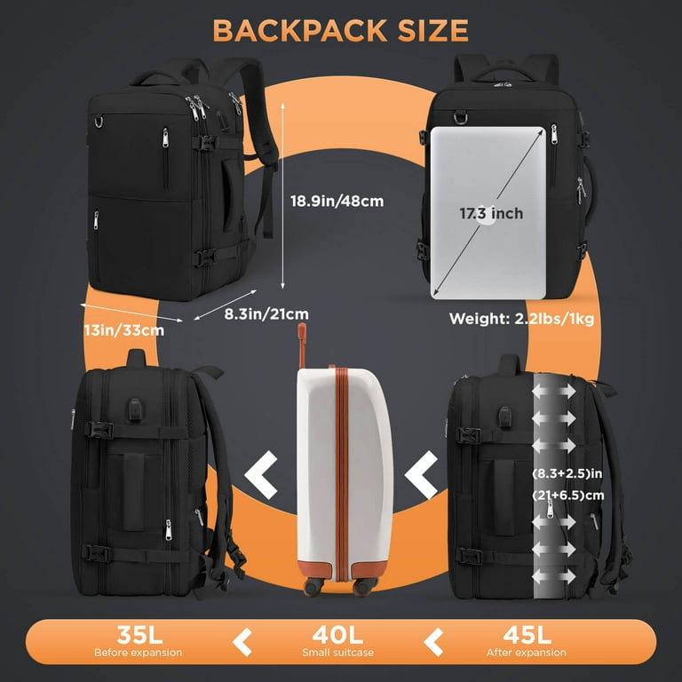 XJ-HOME Extra Large Carry On Backpack Flight Approved, Expandable Travel Backpack For Women Men, Waterproof Personal Item Backpack Airline Approved, XJ-HOME Extra Large Carry On Backpack Flight Approved, Expandable Travel Backpack For Women Men, Waterproof Personal Item Backpack Airline Approved,