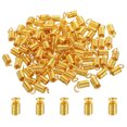 thumbnail image 1 of Unique Bargains Cord End Caps, 100Pcs 4x9mm Metal Spring Coil End Tips Crimp Terminators Caps Gold Tone, 1 of 5