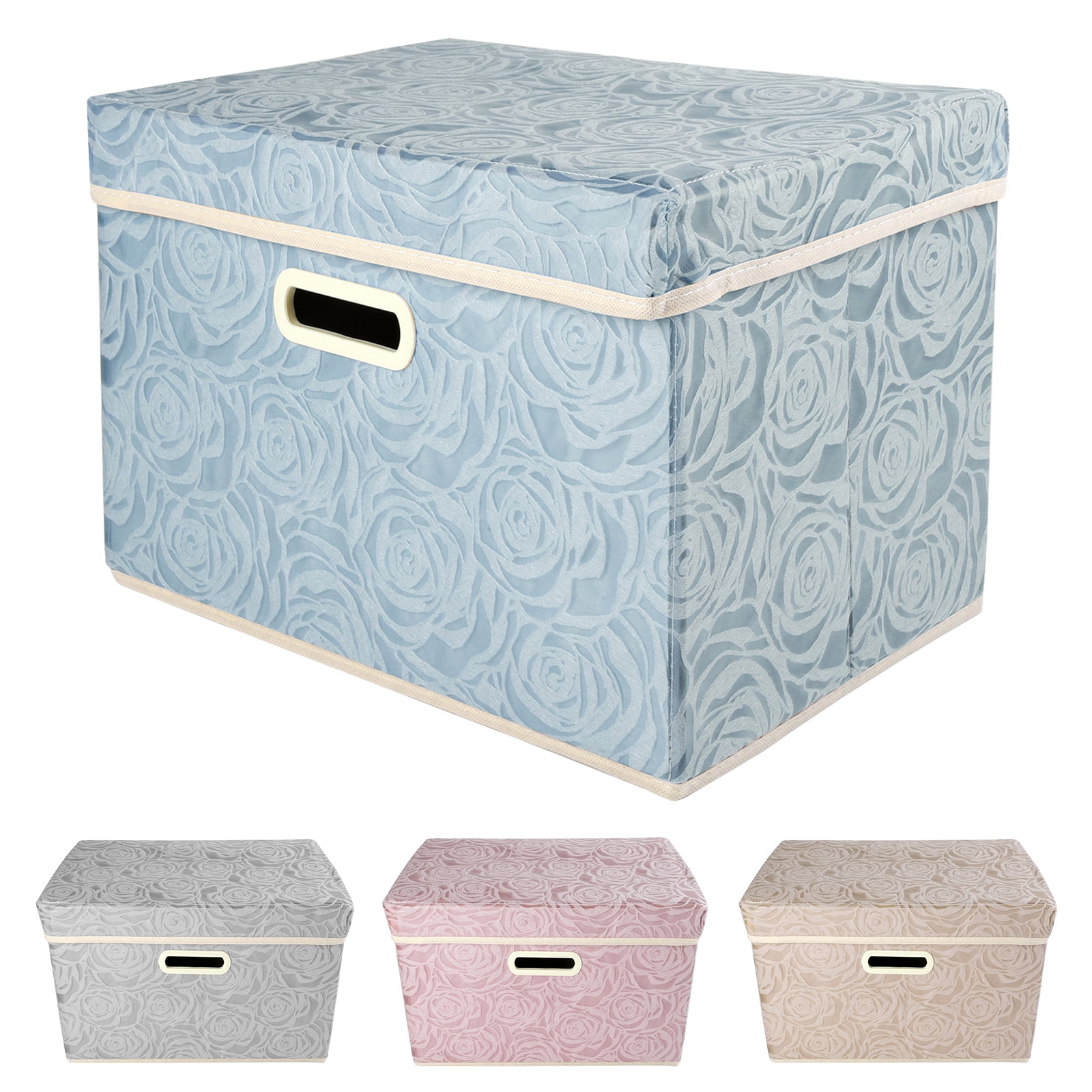 Collapsible Storage Bins with Lids Fabric Decorative Storage Boxes