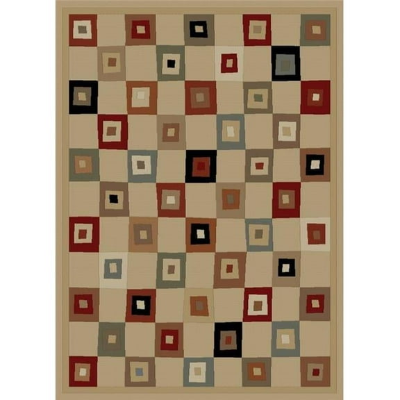 Concord Global 60126 6 ft. 7 in. x 9 ft. 6 in. Soho Village Square - Ivory