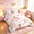 thumbnail image 2 of Manfei Christmas Tree Castle 7-Piece King Bedding,Traditional Festive King Bed in a Bag,Light Pink,Pink Reversible, 2 of 6