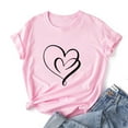 thumbnail image 4 of LEBONYARD Plus Size Womens Tops Solid Color Sweatshirts Short Sleeve T Shirt 2024,Women Girls Plus Size Sunflower Print Tees Short Sleeve T Shirt Blouse Tops Pink XL, 4 of 8