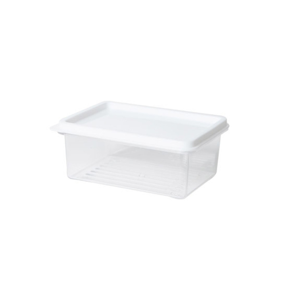 Freezer Storage Box with Lid Transparent Stackable Container Square Refrigerator with Lid