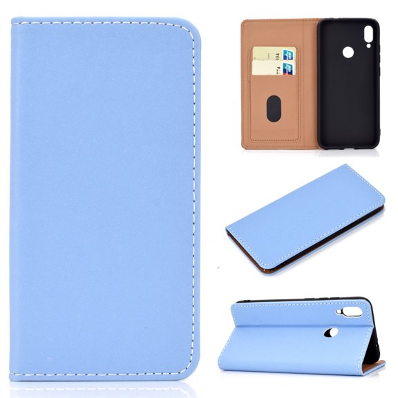 Solid Color Frosted Magnetic Horizontal Flip Leather Case with Card Slots & Holder