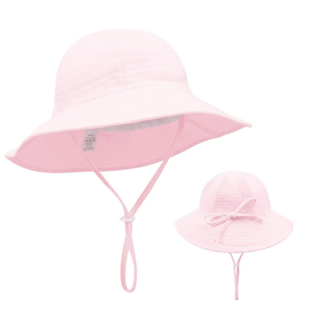 Chapeau de Soleil à Rabat de Nuque Ajustable à Grand Bord Upf 50+ Protection Uv Chapeau Seau pour Nourrisson Chapeaux pour Bébé Garçons Filles Mode