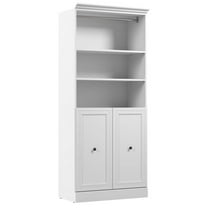 Bestar Versatile Engineered Wood Queen Murphy Bed and Organizer in White