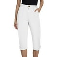 thumbnail image 2 of vigerkar Women's Casual Work Capris Pants High Waisted Business Dressy Pants Tapered Leg Trousers with Pockets White, S, 2 of 8