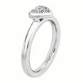 thumbnail image 3 of Bague en Argent Sterling Stackable Expressions Cœur Diamant Taille 8, 3 of 3