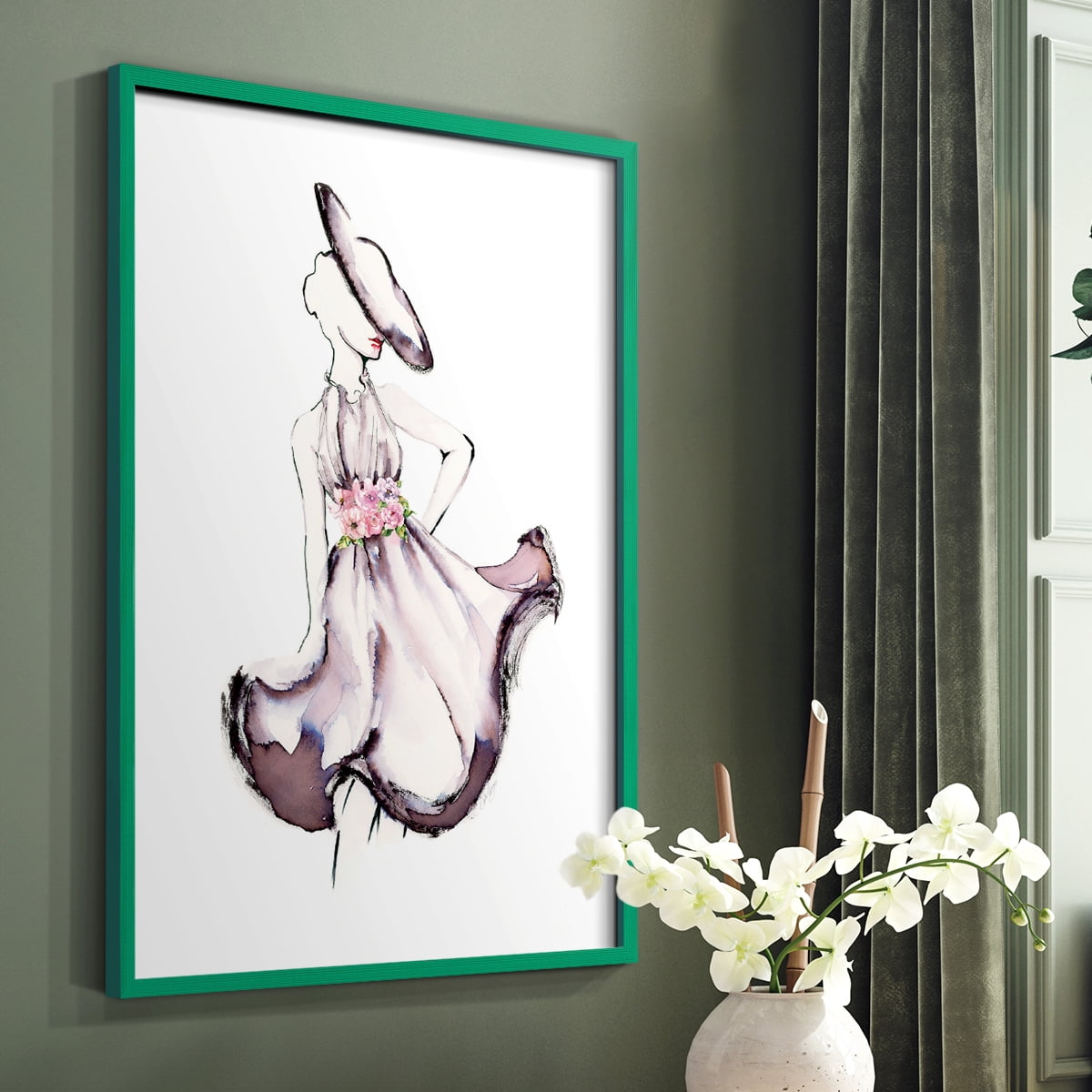 Strike A Pose II in Paper Solid Wood 8 x 10 Framed Print
