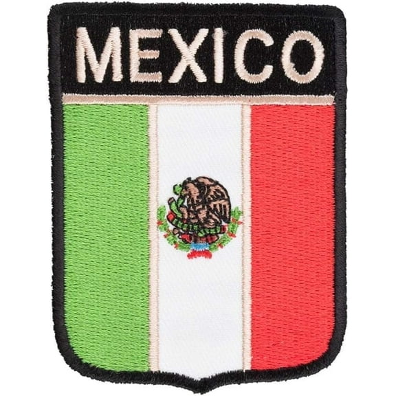 Mexico Flag Shield Patch, Country Flag Patches