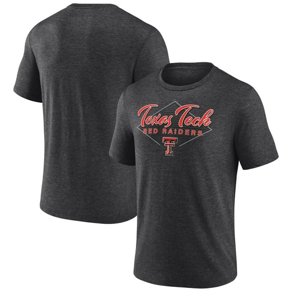 Men's Charcoal Texas Tech Red Raiders Diamond Script Tri-Blend T-Shirt