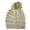 Beige, variant on Kids' Babies' Soft Stretch Cable Knit Faux Fur Pom Pom Beanie Hat, Criss Cross White