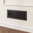 thumbnail image 2 of Naiture Stainless Steel Wall Register, Heavy Duty Rust-Resistant Air Vent Cover, Metal Damper or Lever, Contemporary Style Grate Wall Vent, Duct Size 4" X 10", Black Finish, 2 of 12