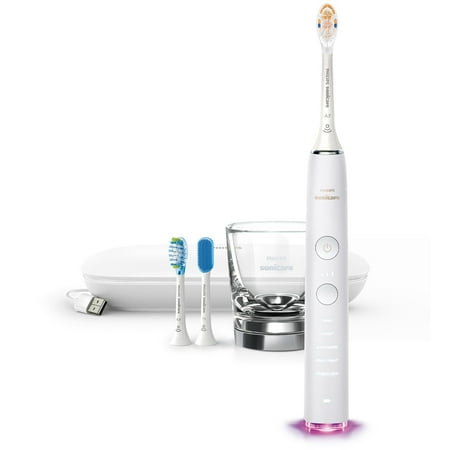 Philips Sonicare DiamondClean Smart 9500 Electric Toothbrush Sonic Toothbrush with App Pressure Sensor Brush Head Detection 5 Brushing Modes and 3 Intensity Levels White Model HX9923/01