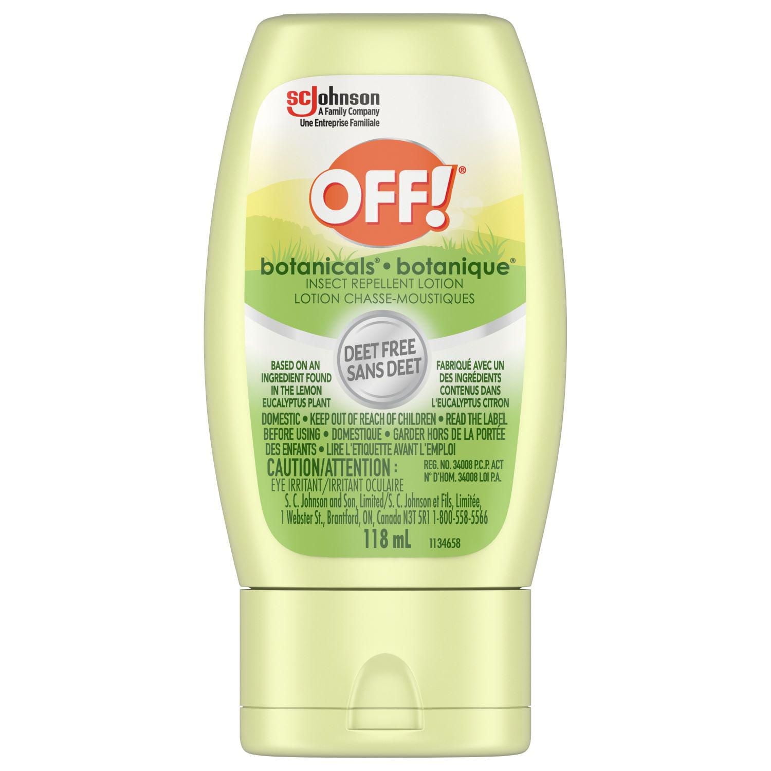 OFF! Botanicals Deet Free Plant-based Insect Repellent Lotion, Travel Size, 118mL
