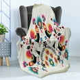 thumbnail image 4 of Polish Folk Art Soft Flannel Fleece Throw Blanket, Themed Illustration with Vivid Roosters and Flowers, Cozy Plush for Indoor and Outdoor Use, 50" x 70", Multicolor, by Ambesonne, 4 of 5