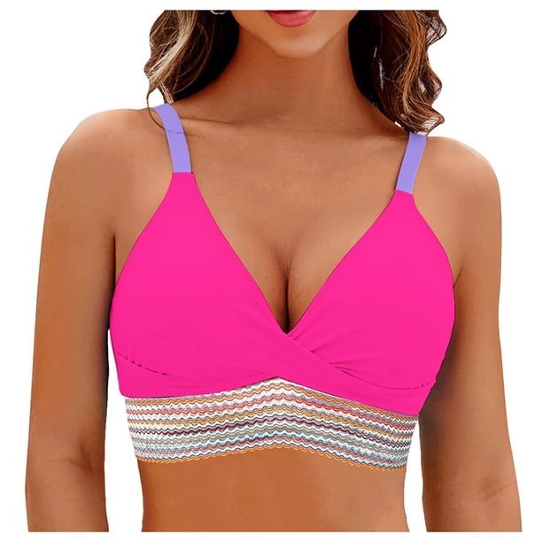 Traje de Baño de Color Sólido de las Mujeres, Impreso Conservador Plisado una Pieza con Cuello en V para la Playa Y la Piscina, Conjunto de Trajes de Baño de Verano Sexy