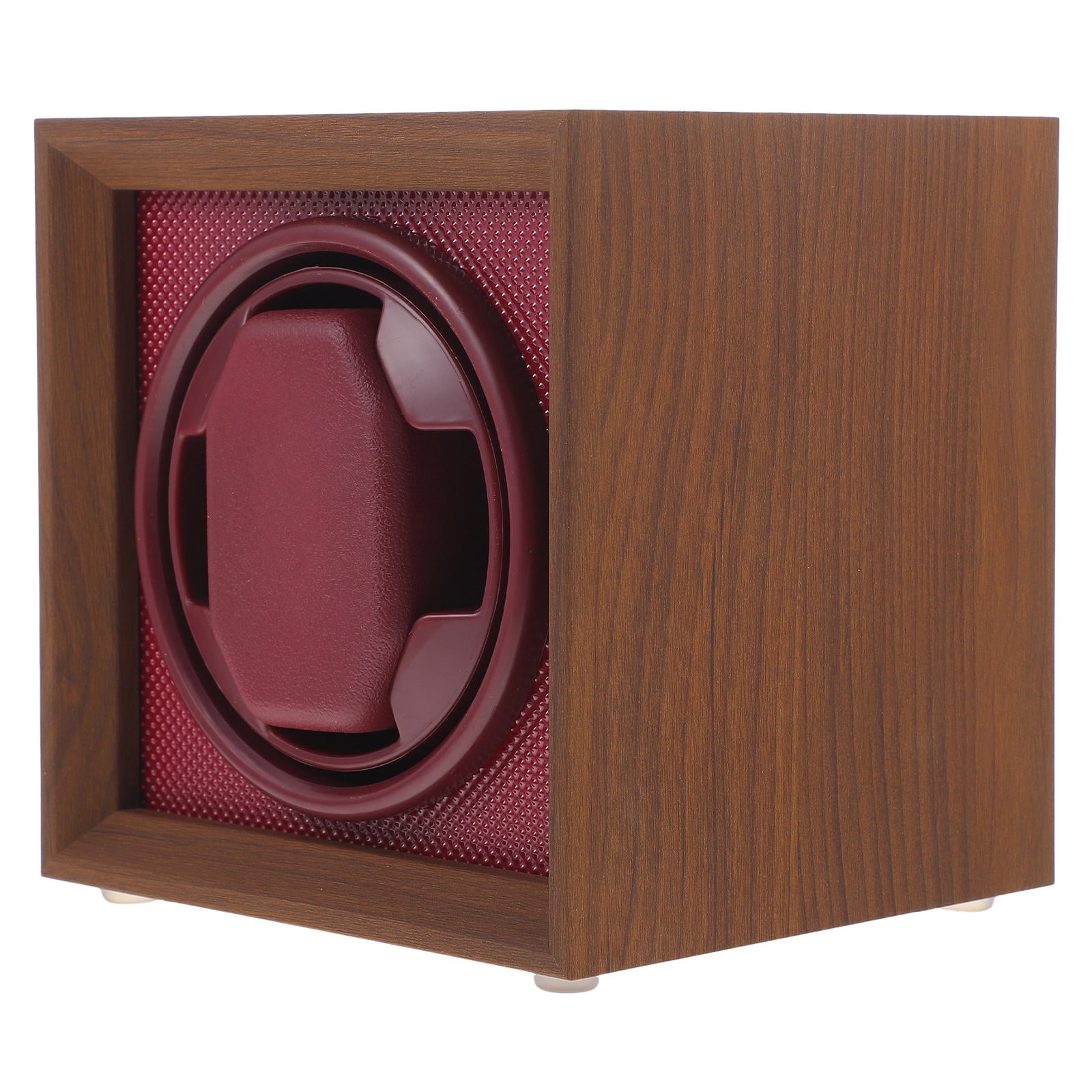 NIYANGLE Brown Wooden Watch Winding Box with Soft Protective Interior