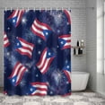 thumbnail image 4 of Bathroom Shower Curtain Puerto Rico Flags Waterproof Shower Curtains with Hooks, Fireworks on Blue Background Bath Curtains Bathtub Curtain Home Decor 72x84in, 4 of 9