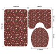 thumbnail image 3 of Red Christmas Santa Pattern Bathroom Rugs Sets 3 Piece,Toilet Cover Set,Absorbent Non Slip Bathroom Mats Sets with U-Shaped Contour Rug Toilet Rug Set, 3 of 5