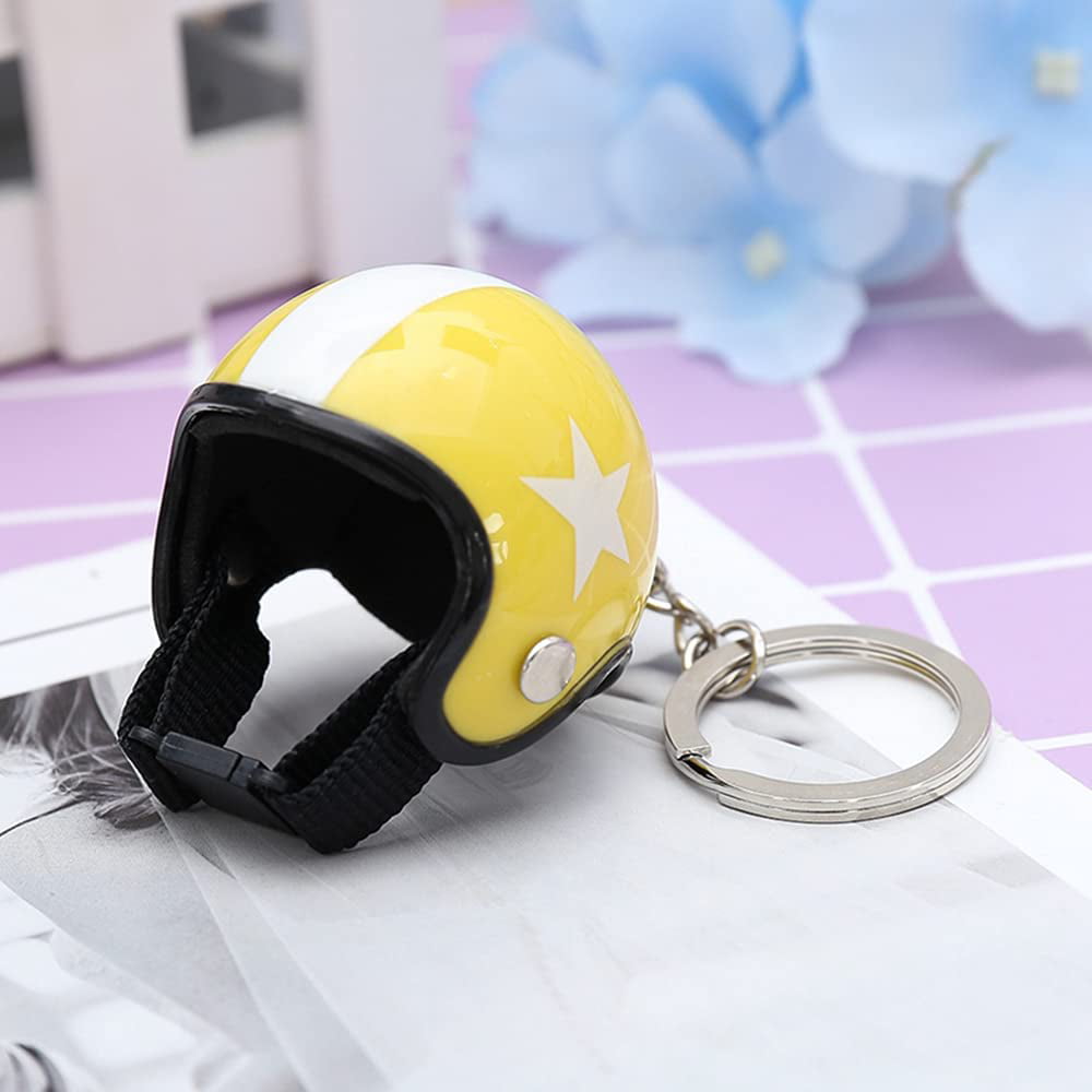 3D Small Helmet Keychain Car Bag Backpack Hanging Pendant Decor Keychain Gift 